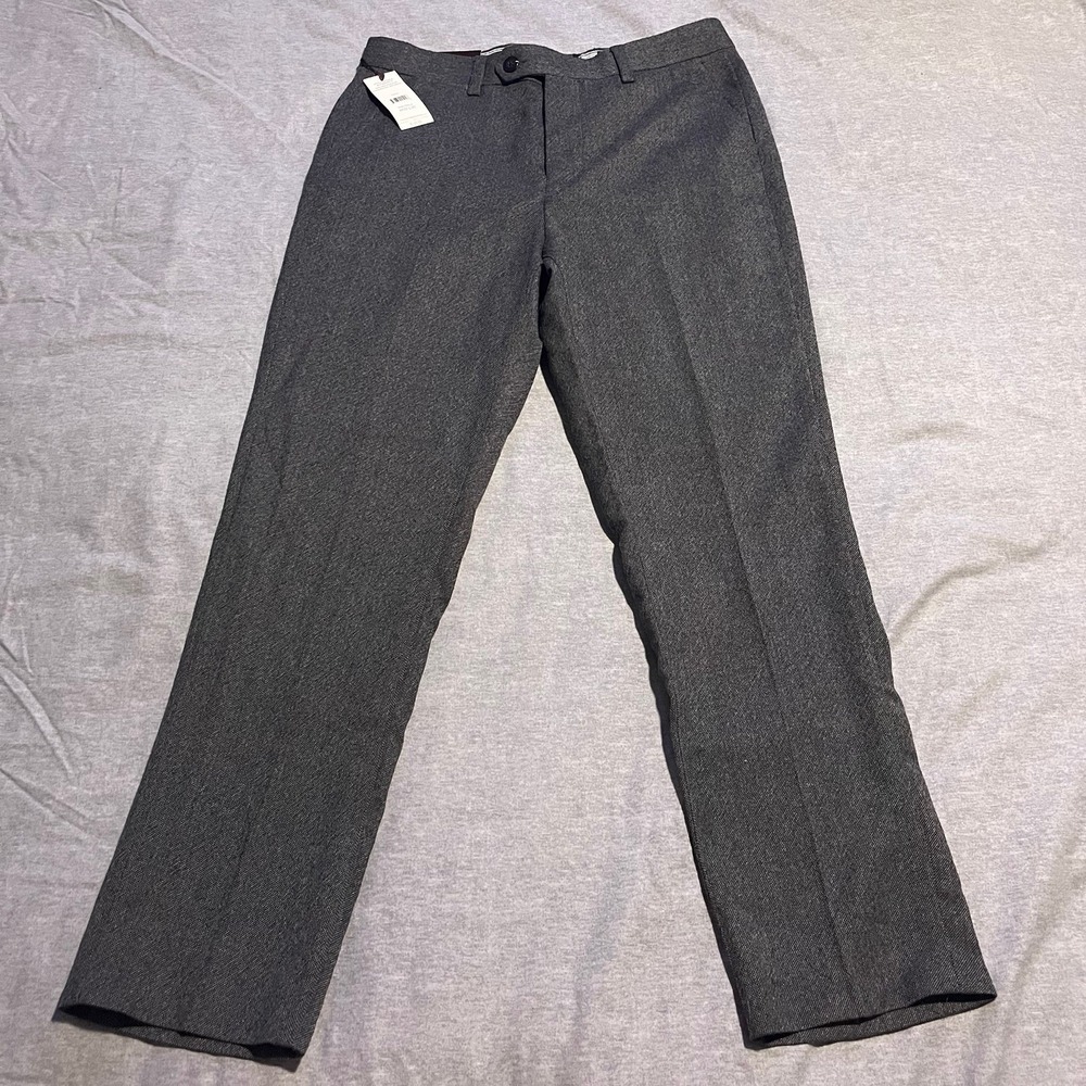 Black Brown 1826 Mens Charcoal Wool Tailored Fit Dress Pants 32x30 B1F3WP9015